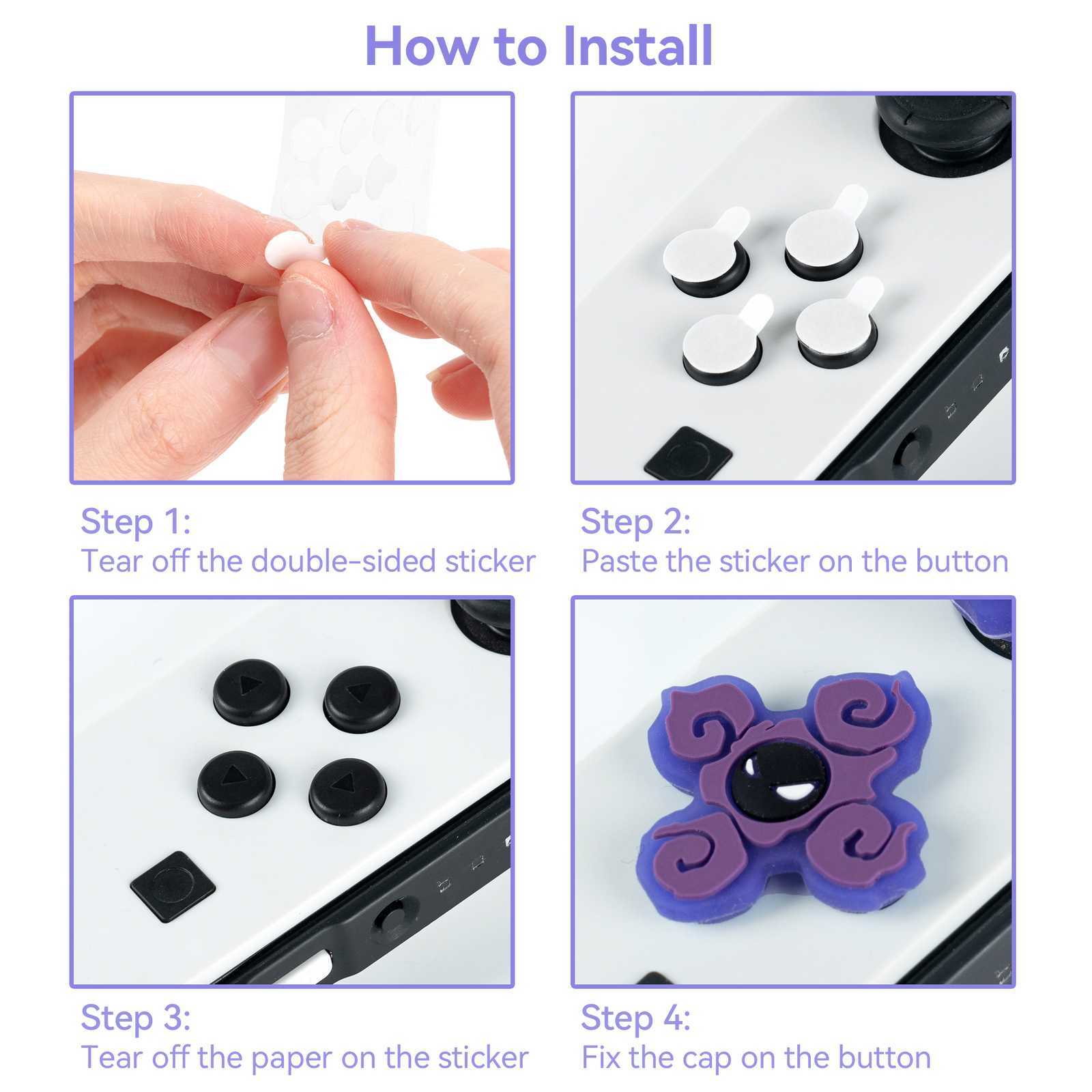 Luminous Devil D-Pad & Button Cap for Nintendo Switch / OLED Joy-con Cover Set
