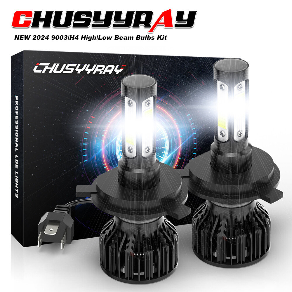 For Jeep Wrangler JK LJ TJ CJ DOT Pair 9003/H4 LED Headlight Hi/Lo Beam Bulb DRL