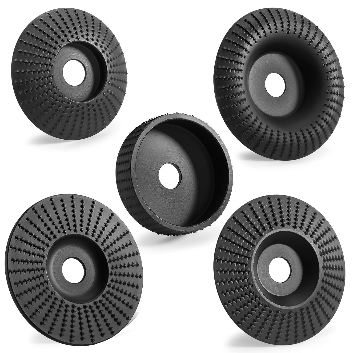 Hedume Set of 5 Angle Grinder Wood Carving Disc for 4" or 4 1/2" Attachments...