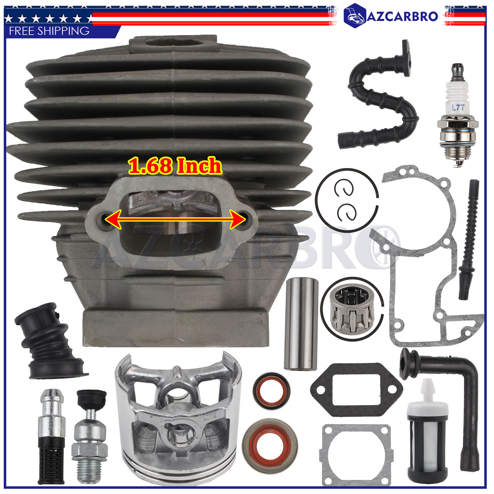 Cylinder and piston with Caber rings for Stihl 066 MS660 54mm