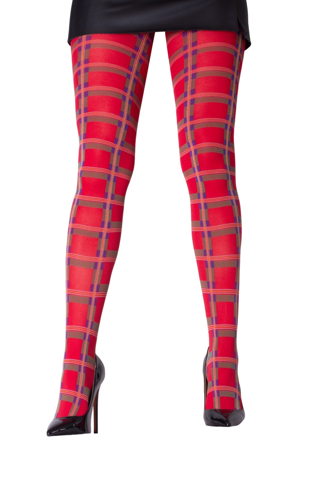 Sentelegri Tartan Pattern Tights – Fashion Printed Opaque Tights for Women S-XXL