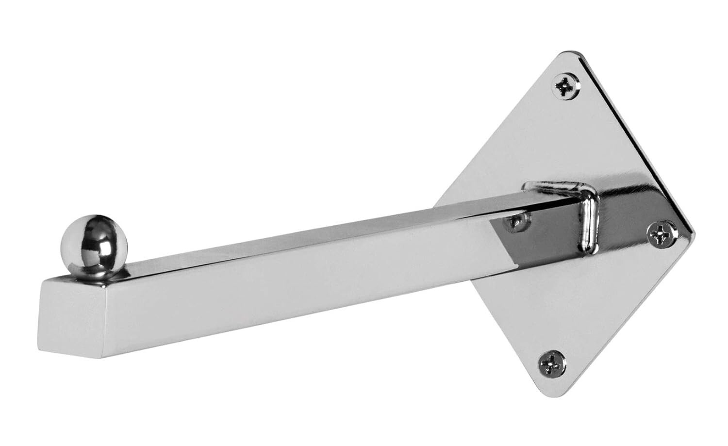 Set of 3 Wall Mount Straight Faceouts Chrome 12" Square Tubes Steel Display