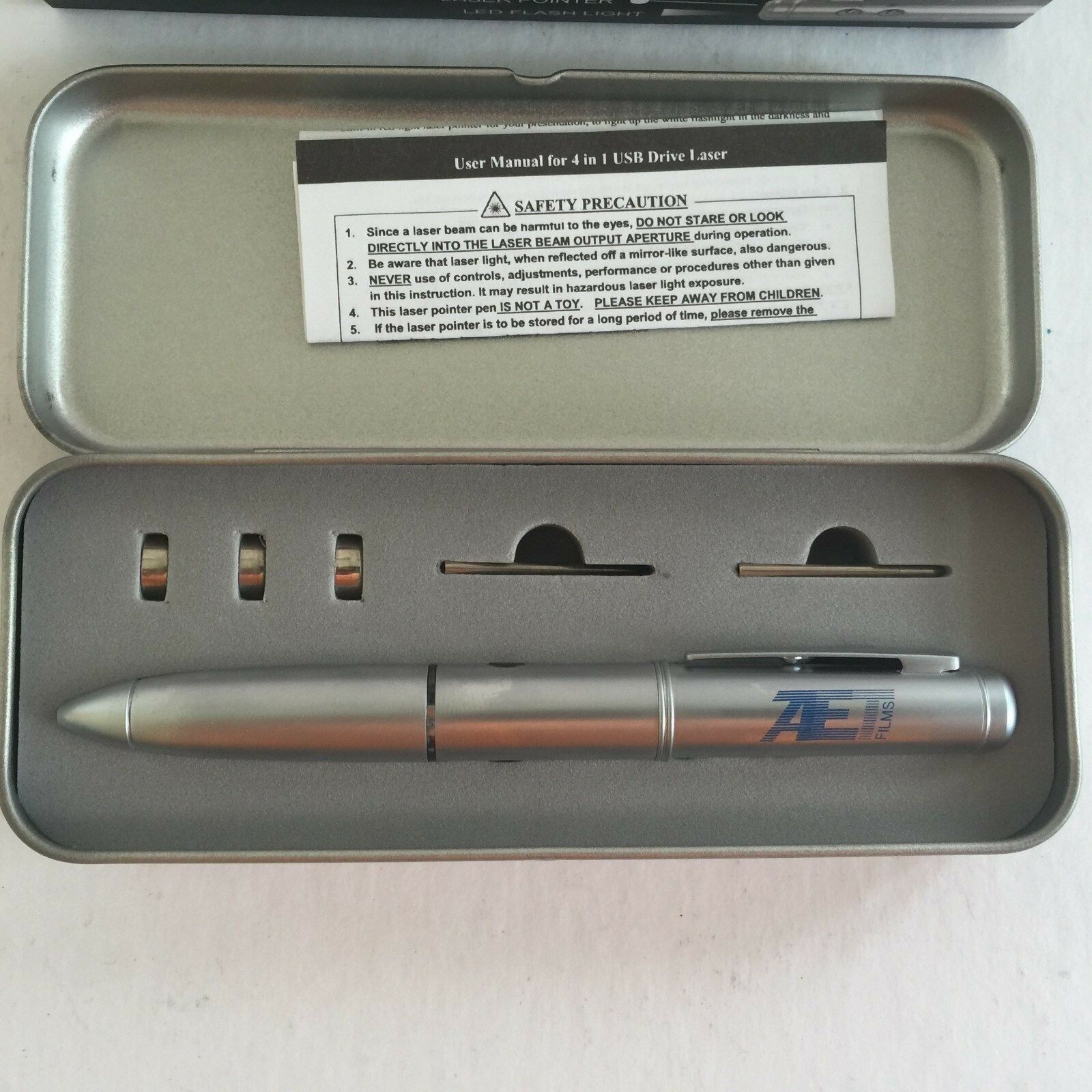 Executive Pen Drive USB, Laser Pointer, Flashlight, Ballpoint Pen, NOS 4 in 1