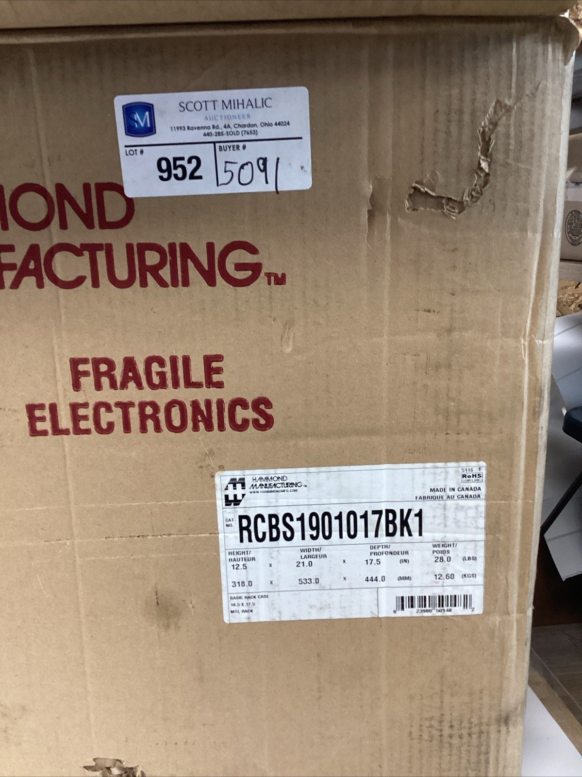 Hammond Manufacturing Server Rack PBPS19005BK2 L-443s