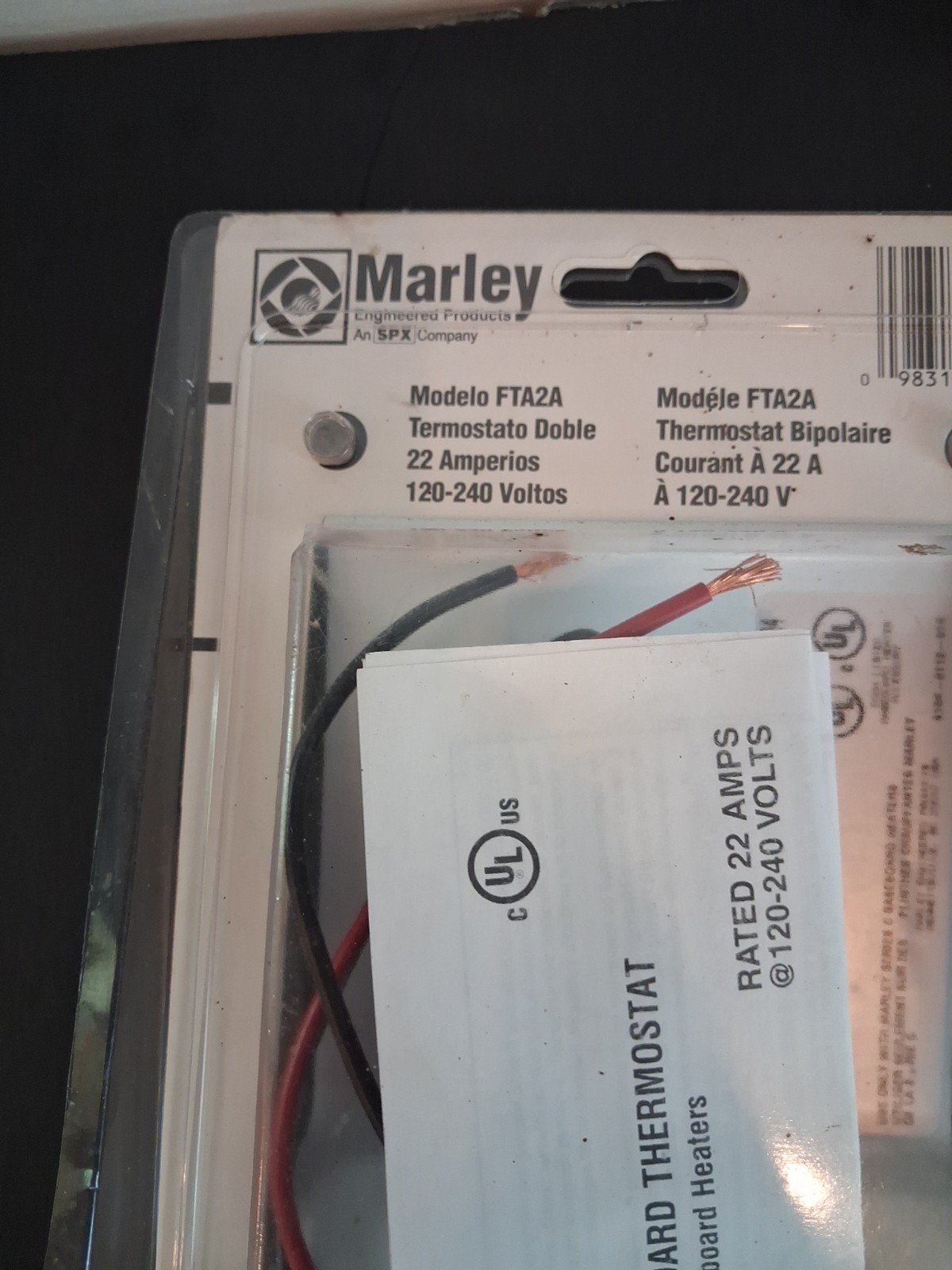 FAHRENHEAT DOUBLE POLE THERMOSTAT WITH OFF POSITION MODEL FTA2A