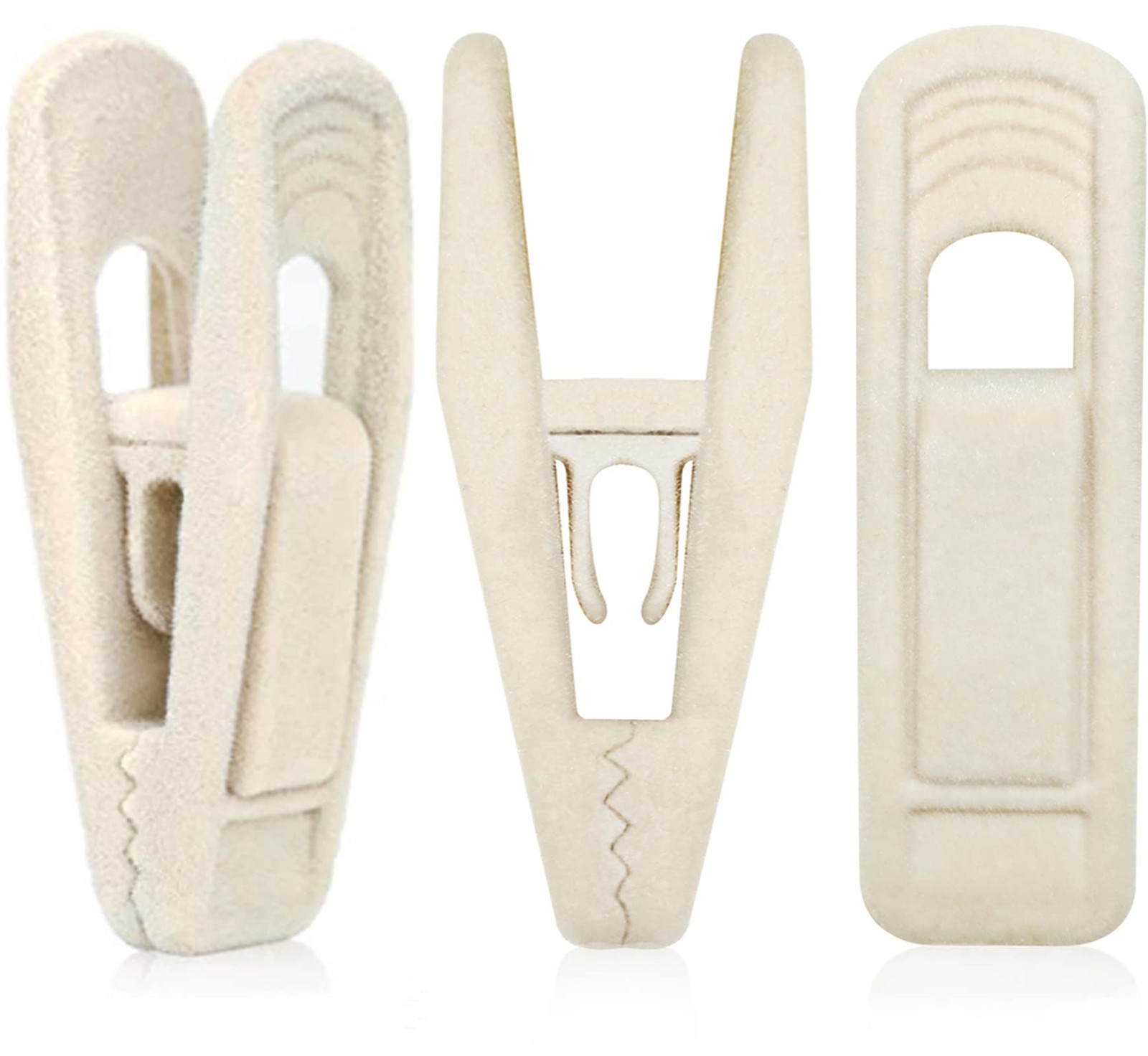 Velvet Hanger Clips for Velvet Hangers - 20 PCS Beige Non-Slip Velvet Clip fo...