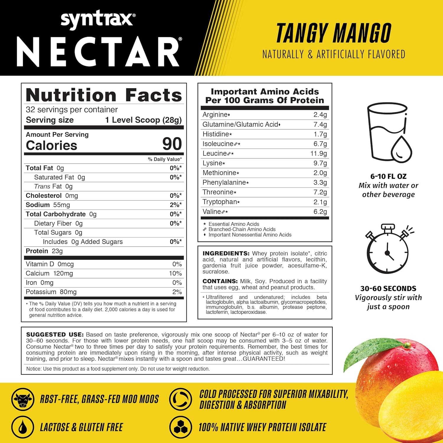 Syntrax Nectar 2lb Protein Powder - Tangy Mango
