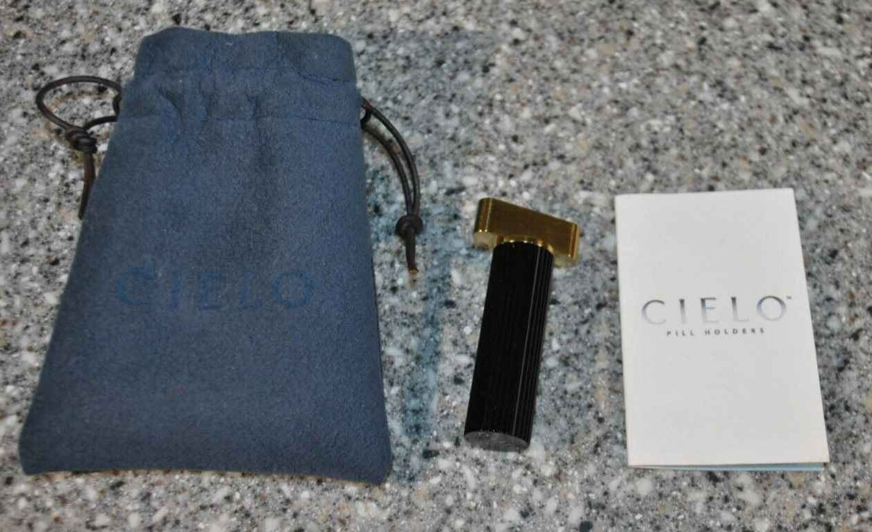 Stylish Cielo Black & Gold Pill Holder