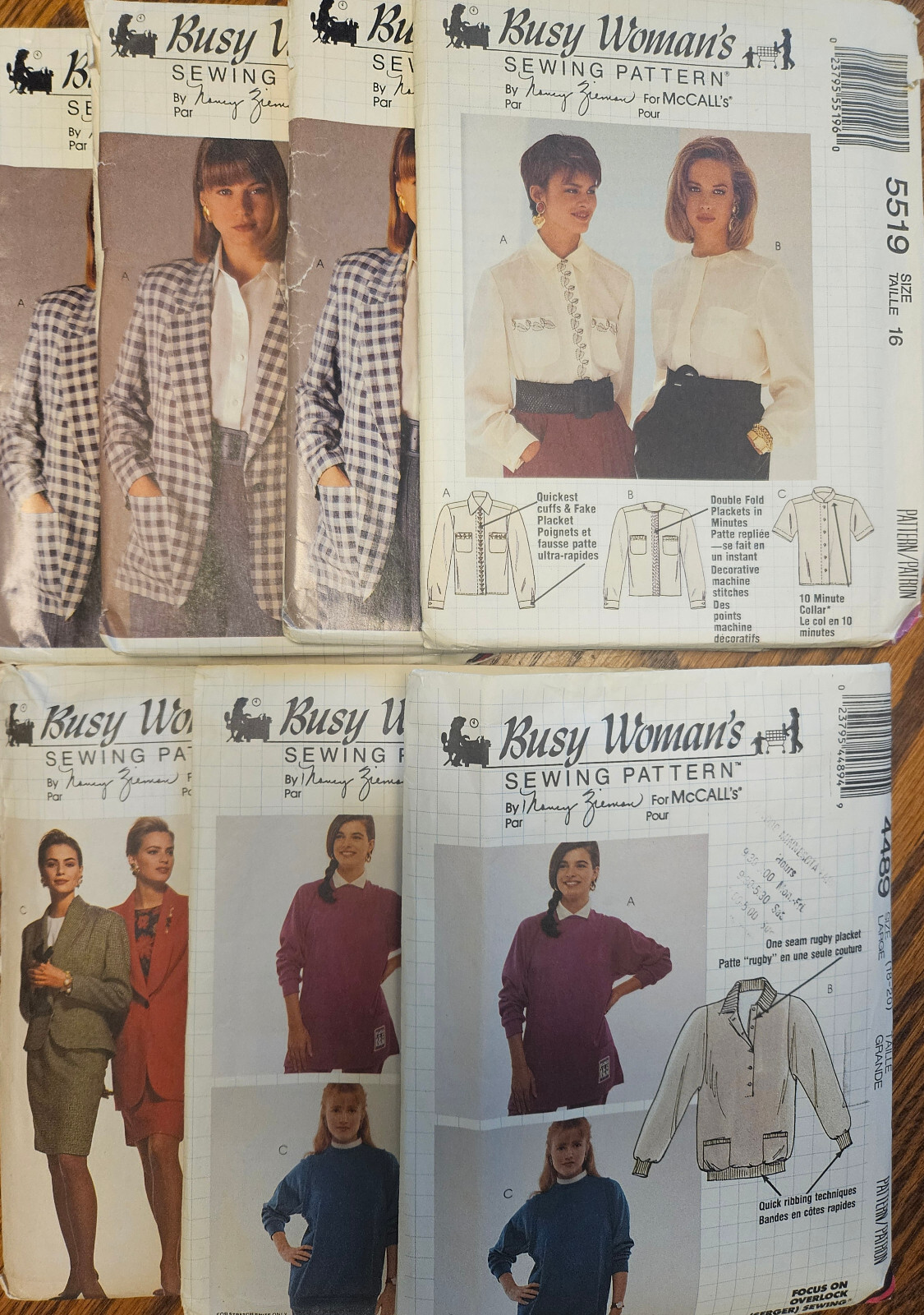 Busy Woman's McCalls Sewing Patterns Blazers Jackets Sweatshirts Blouses U-Pick