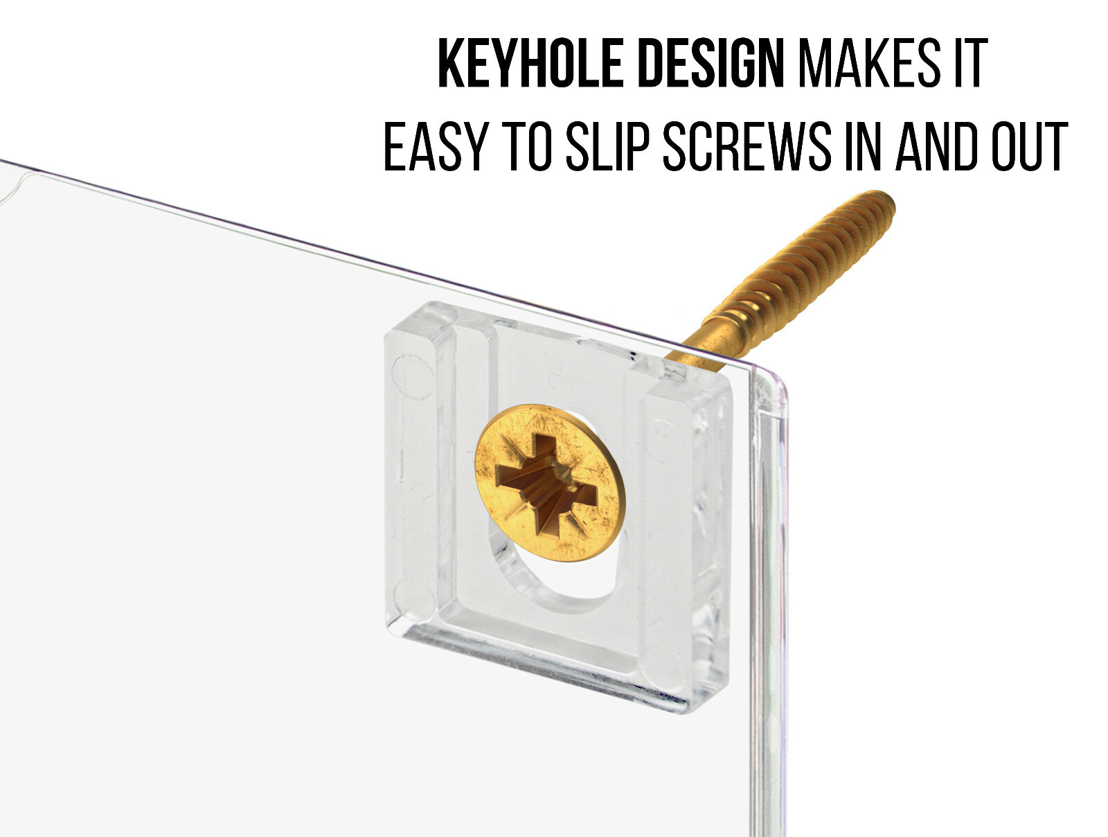 Acrylic Keyholes Attachments 3/8 Clear Attachment Hanging Hardware Qty 10