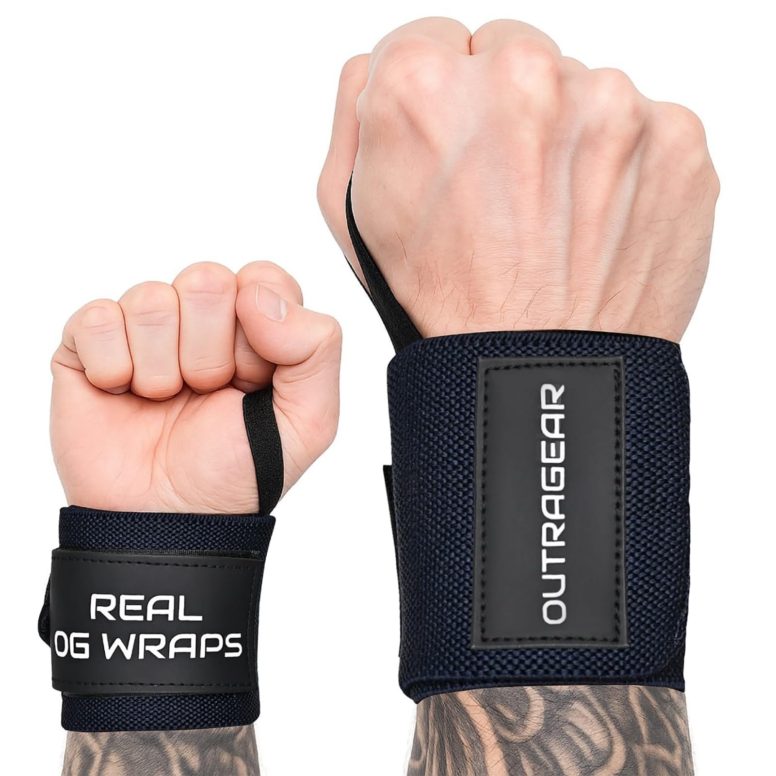 18" OG-Grade Wrist Wraps for Weightlifting – Heavy Duty Wrist Support with Th...