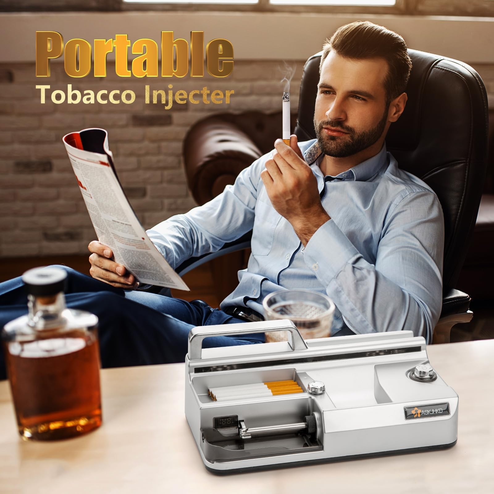 Electric Cigarette Rolling Machine, Automatic Cones Loader, Mini Portable Pre...