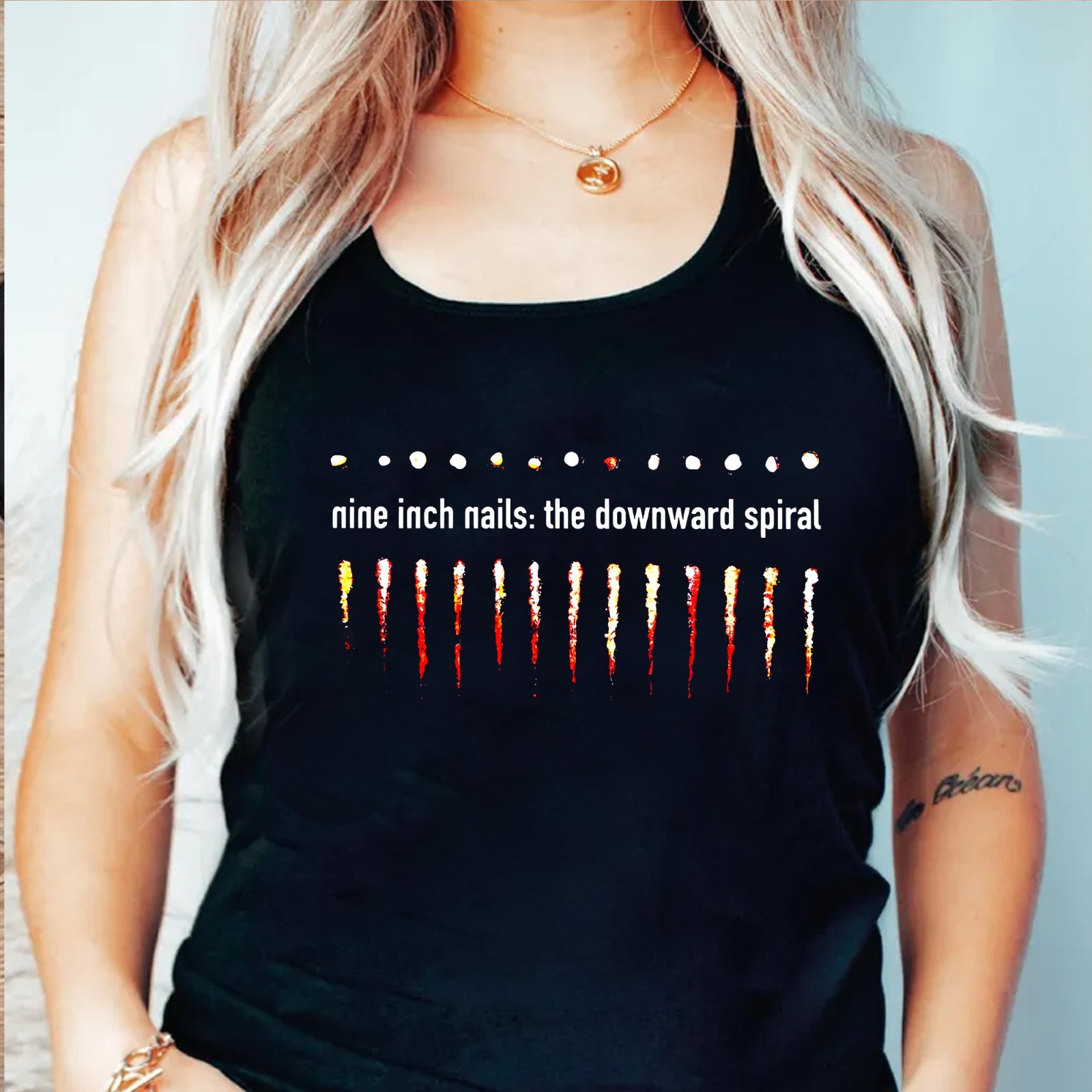 Nine Inch Nails The Downward Spiral Tank Top, Retro NIN Rock Band Unisex Tanks