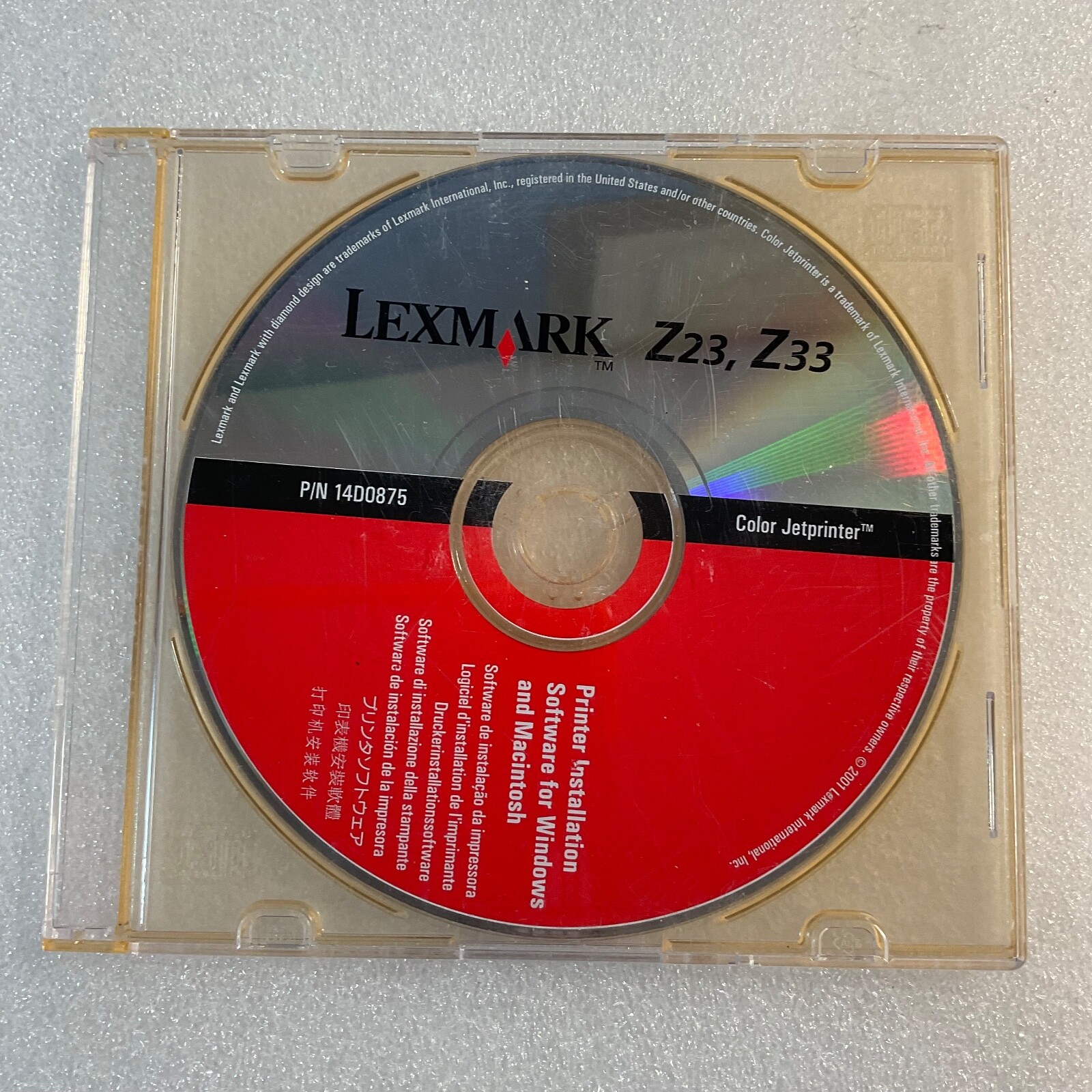 Lexmark Z23 Z33 Color Jet Printer Driver Software CD Disk For Windows & Mac 2001