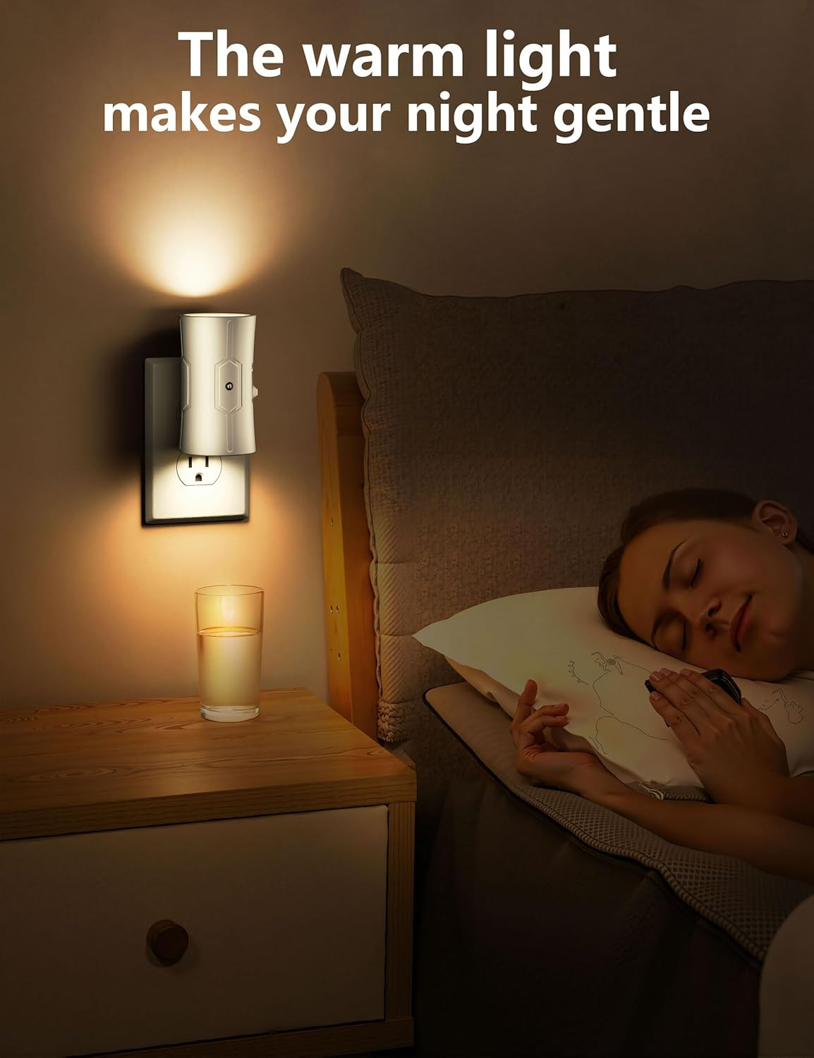 Night Light, LED Night Lights Plug into Wall, [2 Pack] Warm White 3000K, 0-100LM