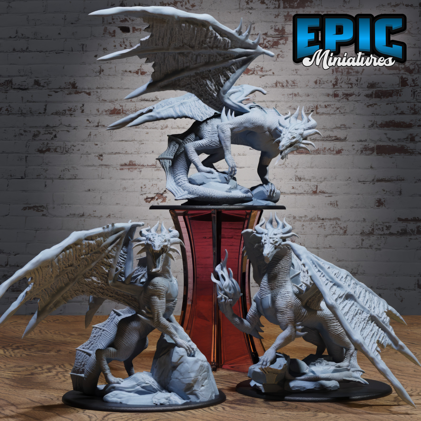 Poison Dragon 3D Print D&D Large Tabletop Gaming Figures - Epic Miniatures