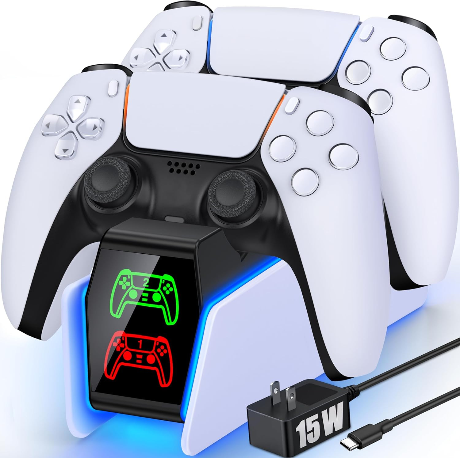 PS5 Controller Charger Station for Playstation 5 Controllers with LED Light Dual