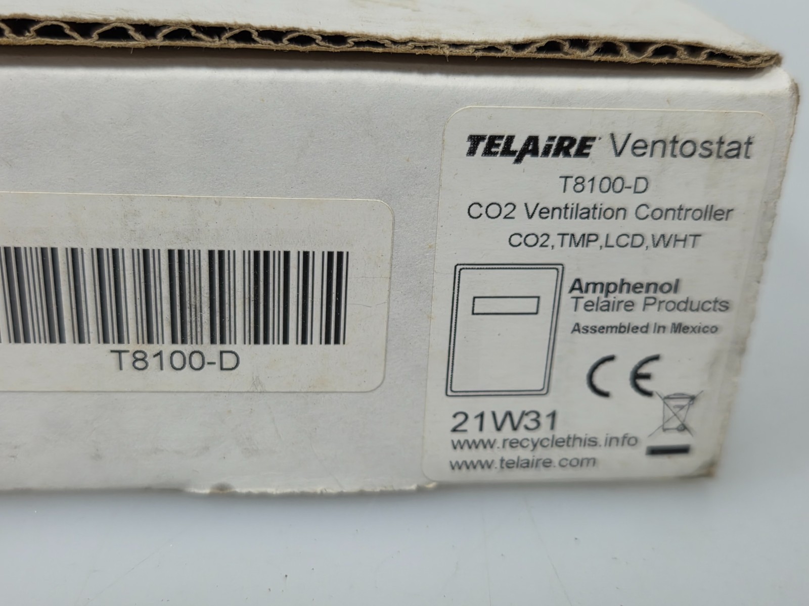 TELAIRE VENTOSTAT T8100-D CO2 Ventilation Controller Sensor 21W31