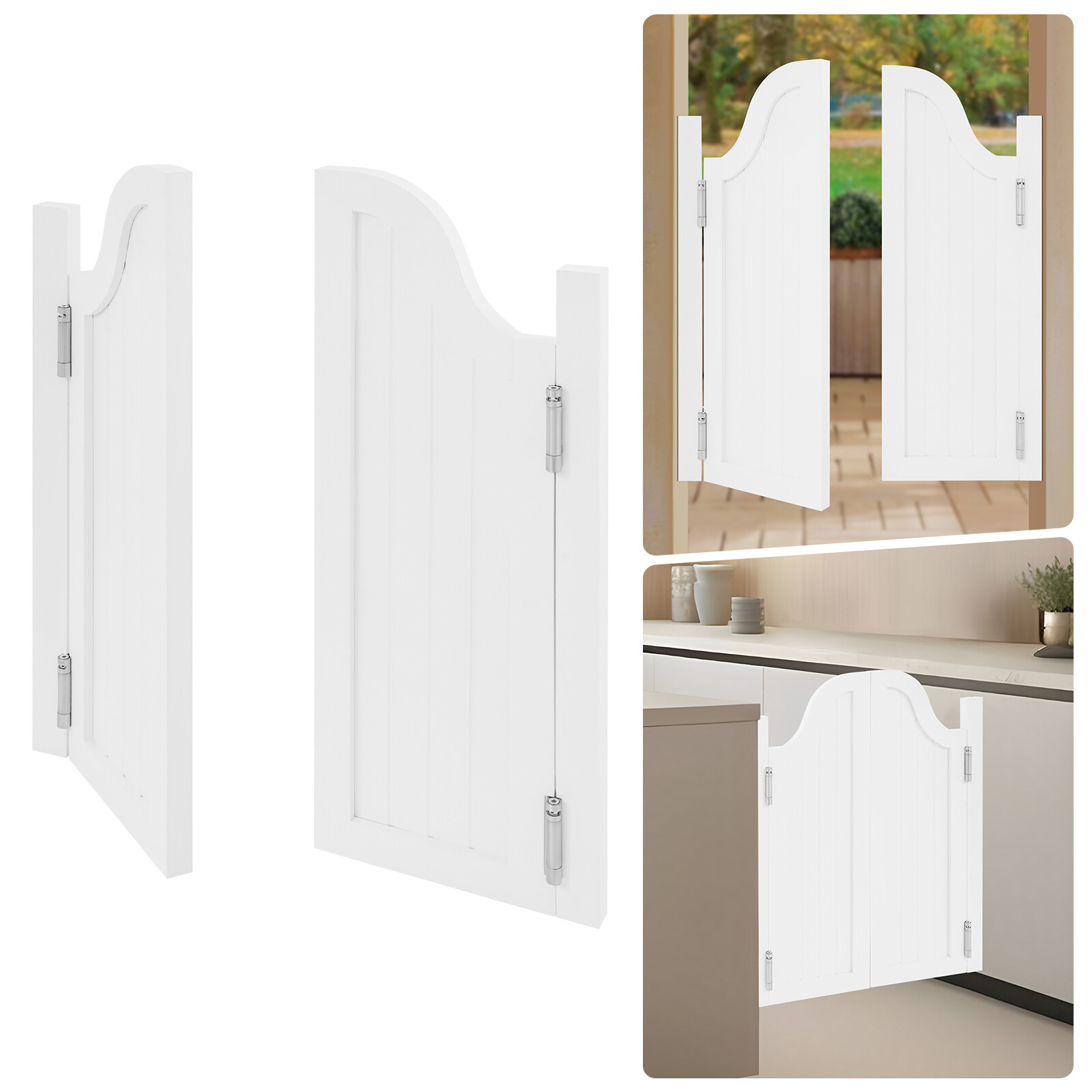 Partition Door Swing Solid Wood Door Half Waist Door for Shop Entrance 70x90cm