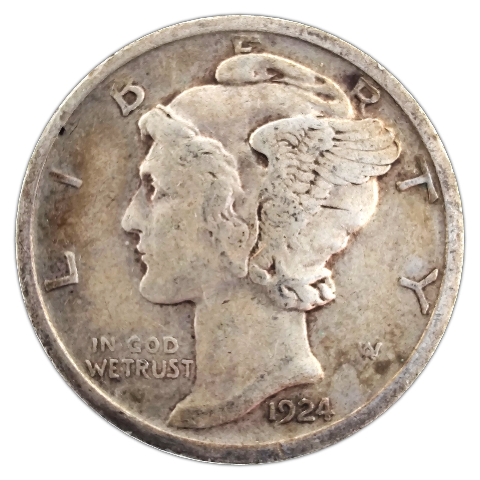 1924-P Mercury Dime VG Very Good 90% Silver