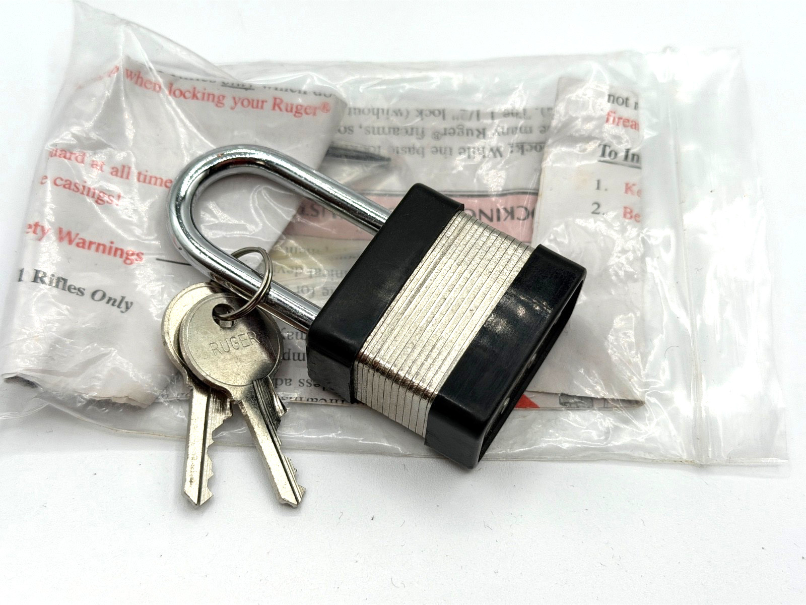 ORIGINAL RUGER Firearm Gun Lock Padlock With 2 Keys #4015NV