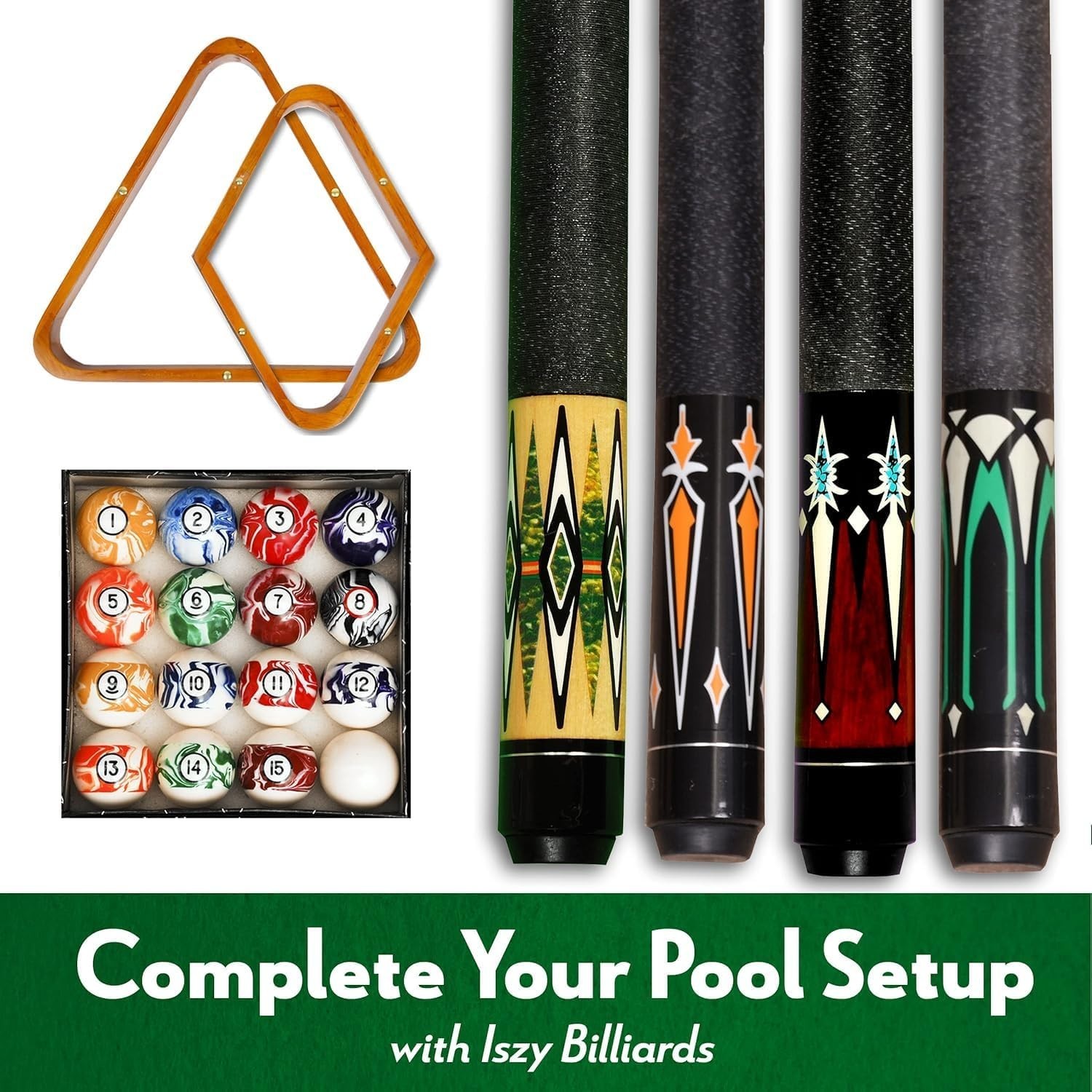 All-in-One Billiard Cue Carrying Case - Compact with Pockets & Shoulder Strap