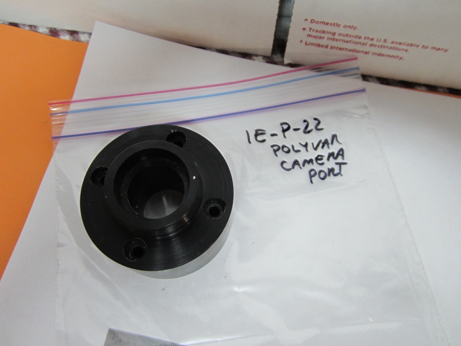MICROSCOPE PART POLYVAR REICHERT CAMERA ADAPTOR PORT ?? OPTICS BIN#1E-P-22
