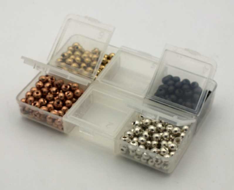 400 Assorted Brass Beads for Fly Tying w/case - 11/64" 4.5mm  MAT245