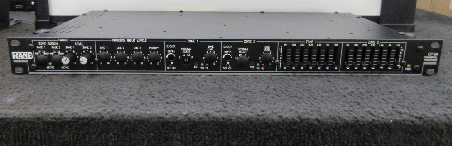 RANE CP64 Rack Mount Commercial Multi-Zone Audio Processor