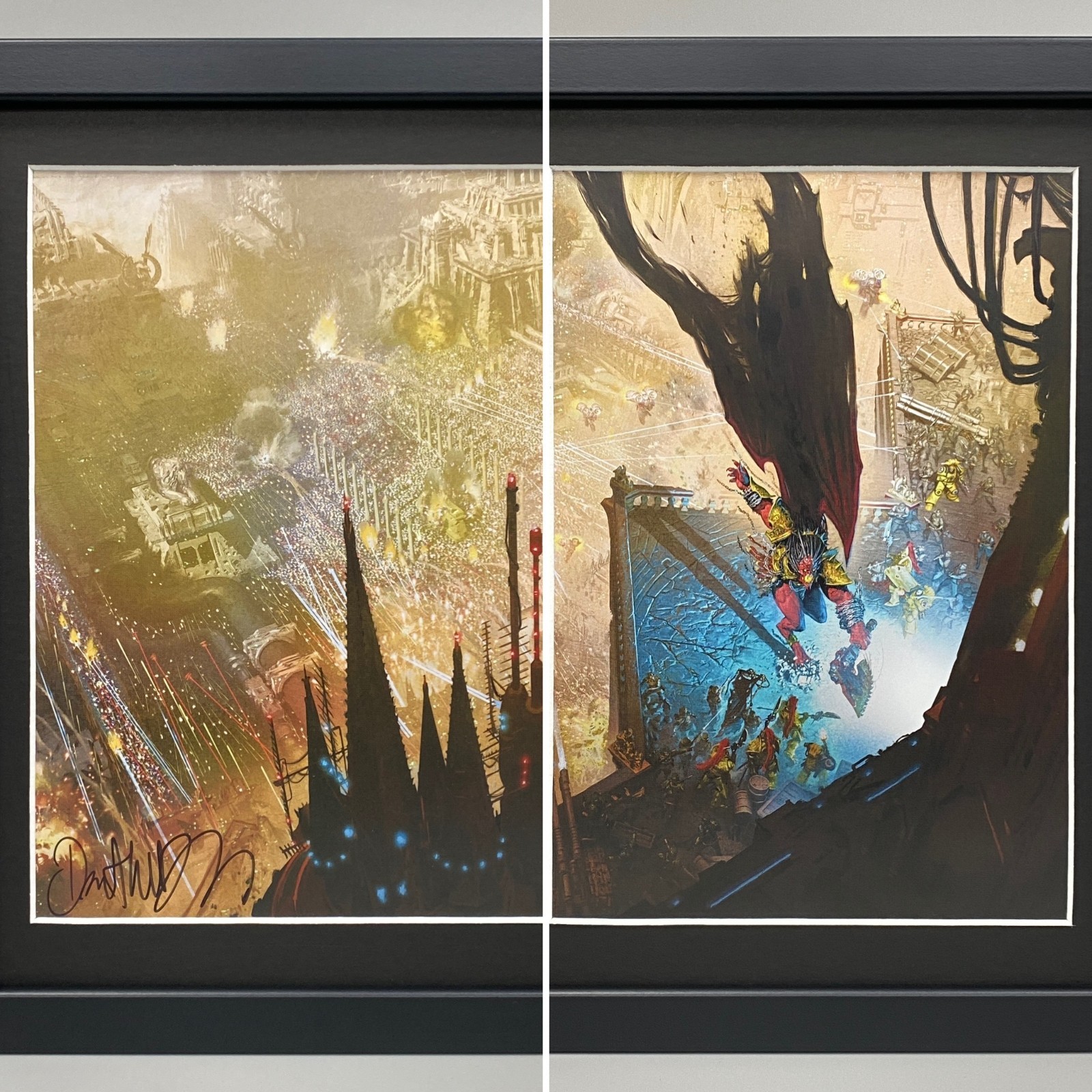 SIGNED DAN ABNETT SATURNINE SIEGE OF TERRA HORUS HERESY FRAMED ART WARHAMMER 40K
