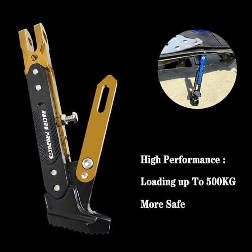 Universal Motorcycle Kickstand Accessories Motor Modified CNC Adjustable Gold 2