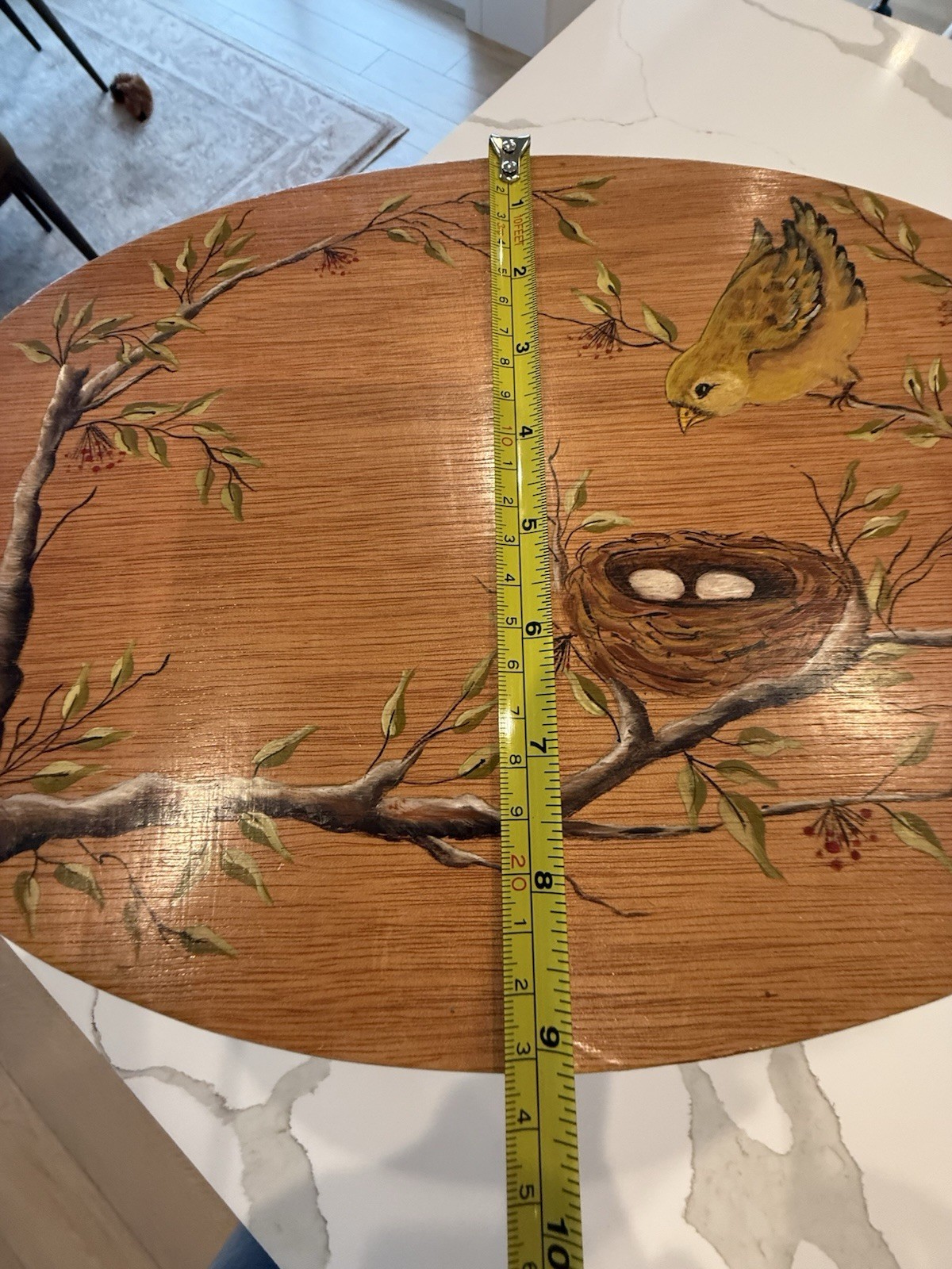 Hand Painted Kitchen Child Step Stool Bird Floral Spring Vintage