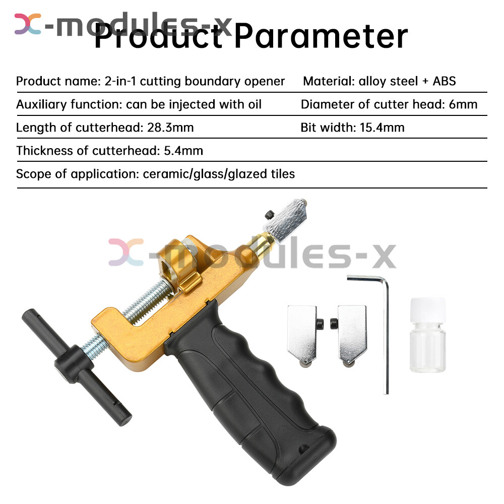 2 in 1 Tile Glass Cutter Professional Ceramic & Porcelain Cutting Hand Tool