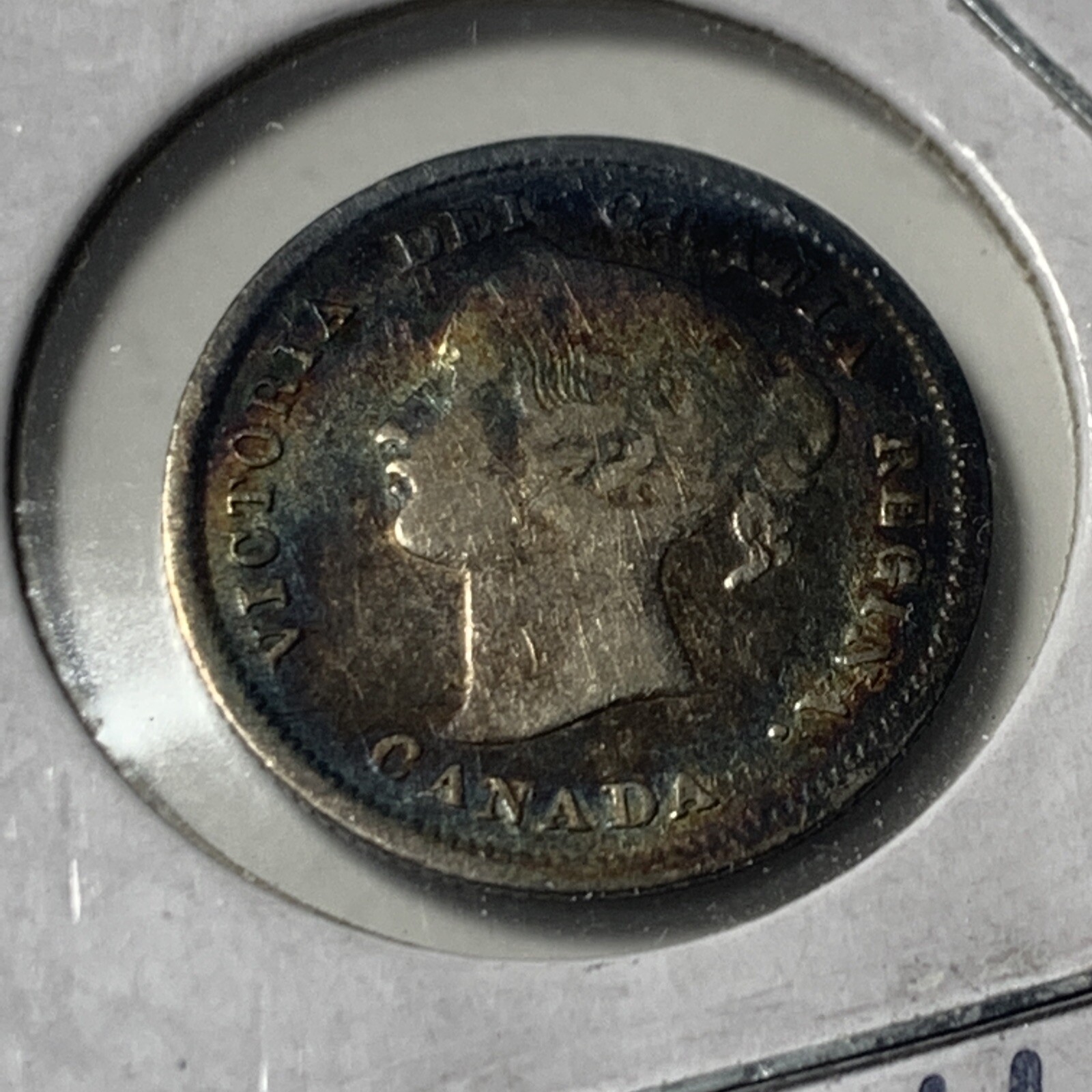 1872-H Canada 5 Cents Small Silver Coin