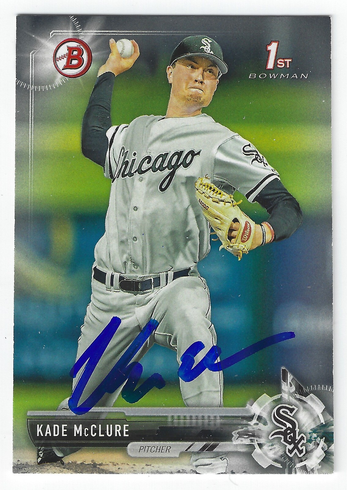KADE McCLURE CHICAGO WHITE SOX SIGNED  2017 1ST BOWMAN BD-173 BASEBALL CARD