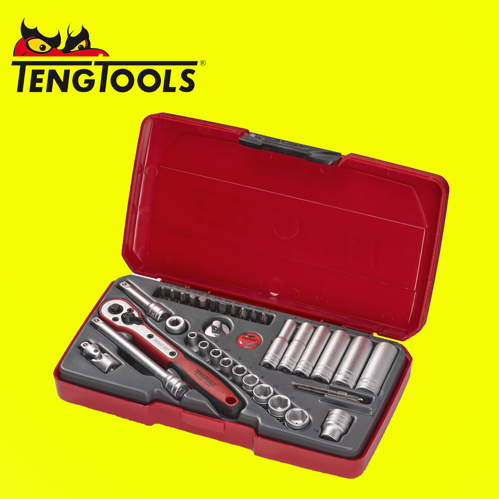 TengTools T1436  1/4" Socket Set 6 pt 36 Pieces