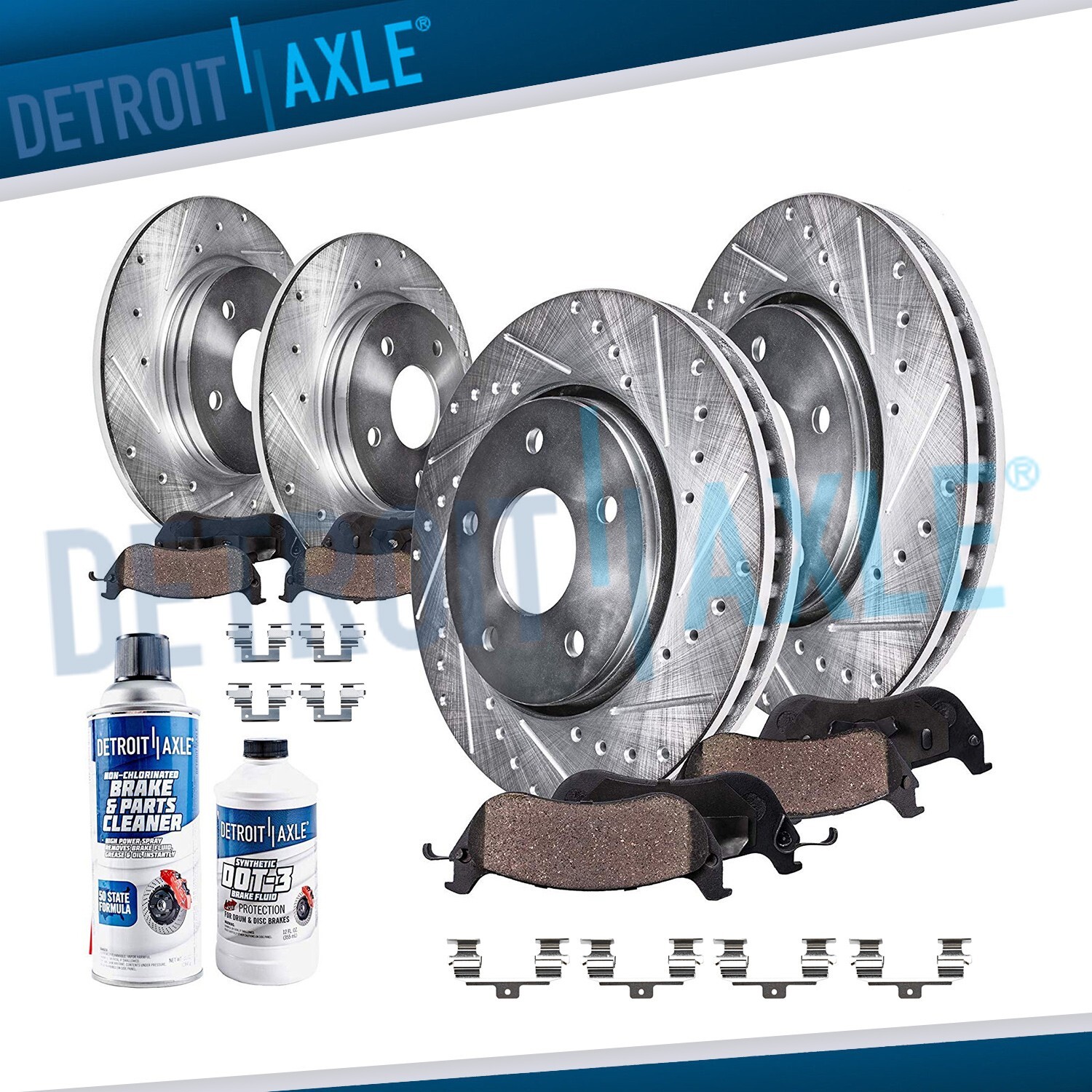 Front Rear Drilled Disc Rotors Ceramic Brake Pads for 2003 - 2006 Acura MDX 3.5L