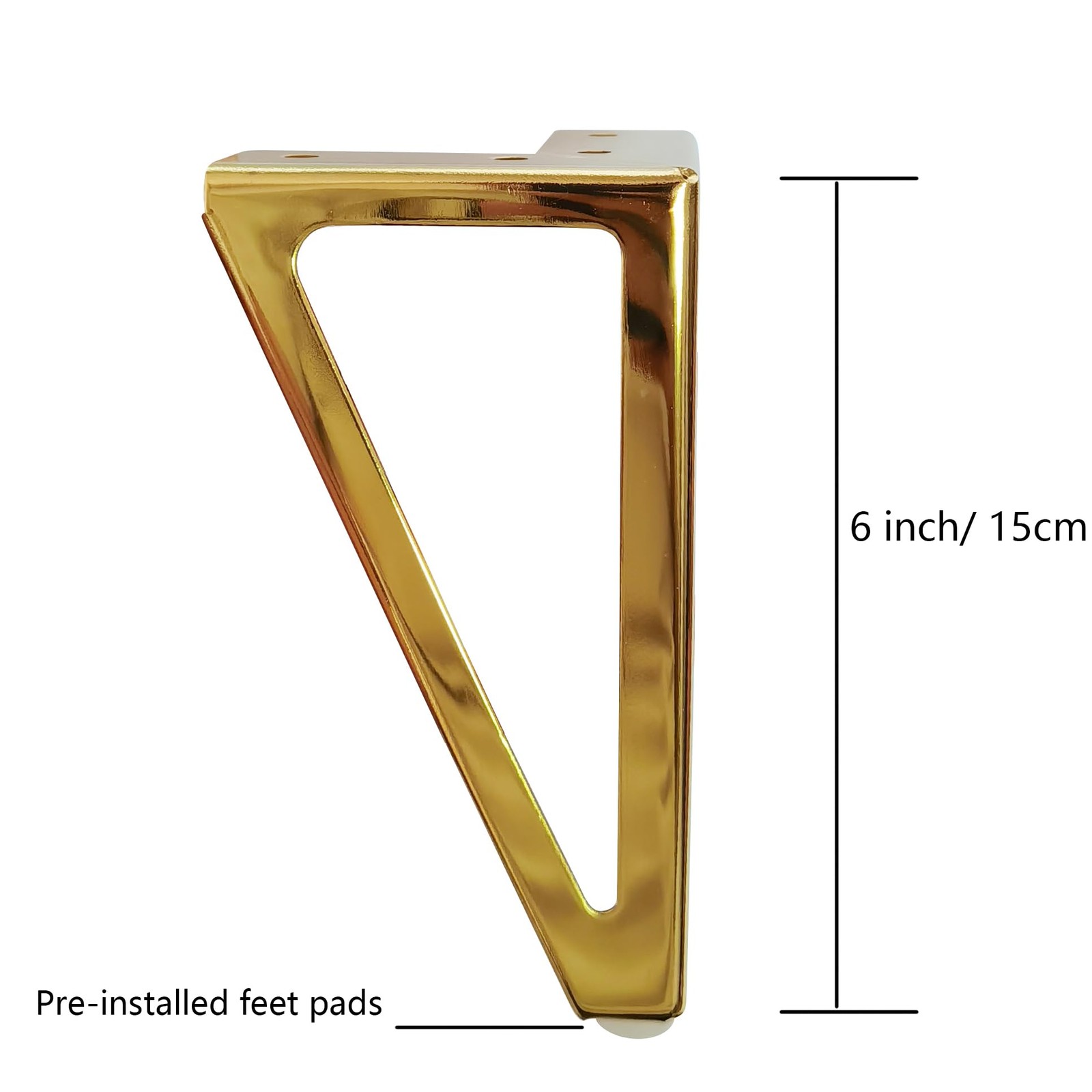 Jaswass 6 Inch Gold Metal Furniture Legs Set of 4, Heavy Duty Sofa/Cabinet/Ta...