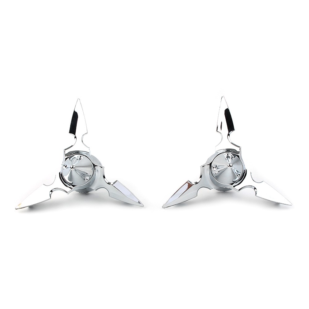 For Harley Softail Touring Chrome Spun Blade Spinning Front Axle Cap Nut Cover
