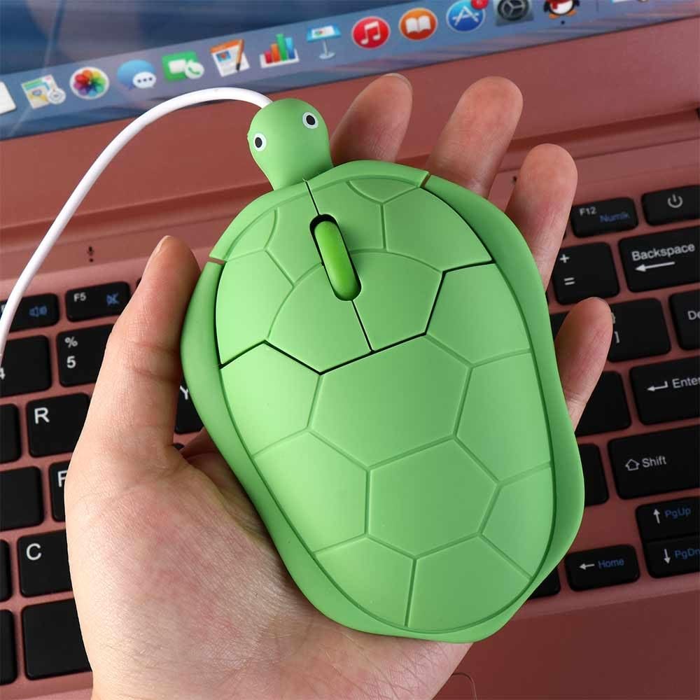 Cute Turtle Shape USB Wired Corded Mouse,1200DPI 3 Buttons USB Plug N Play Wi...