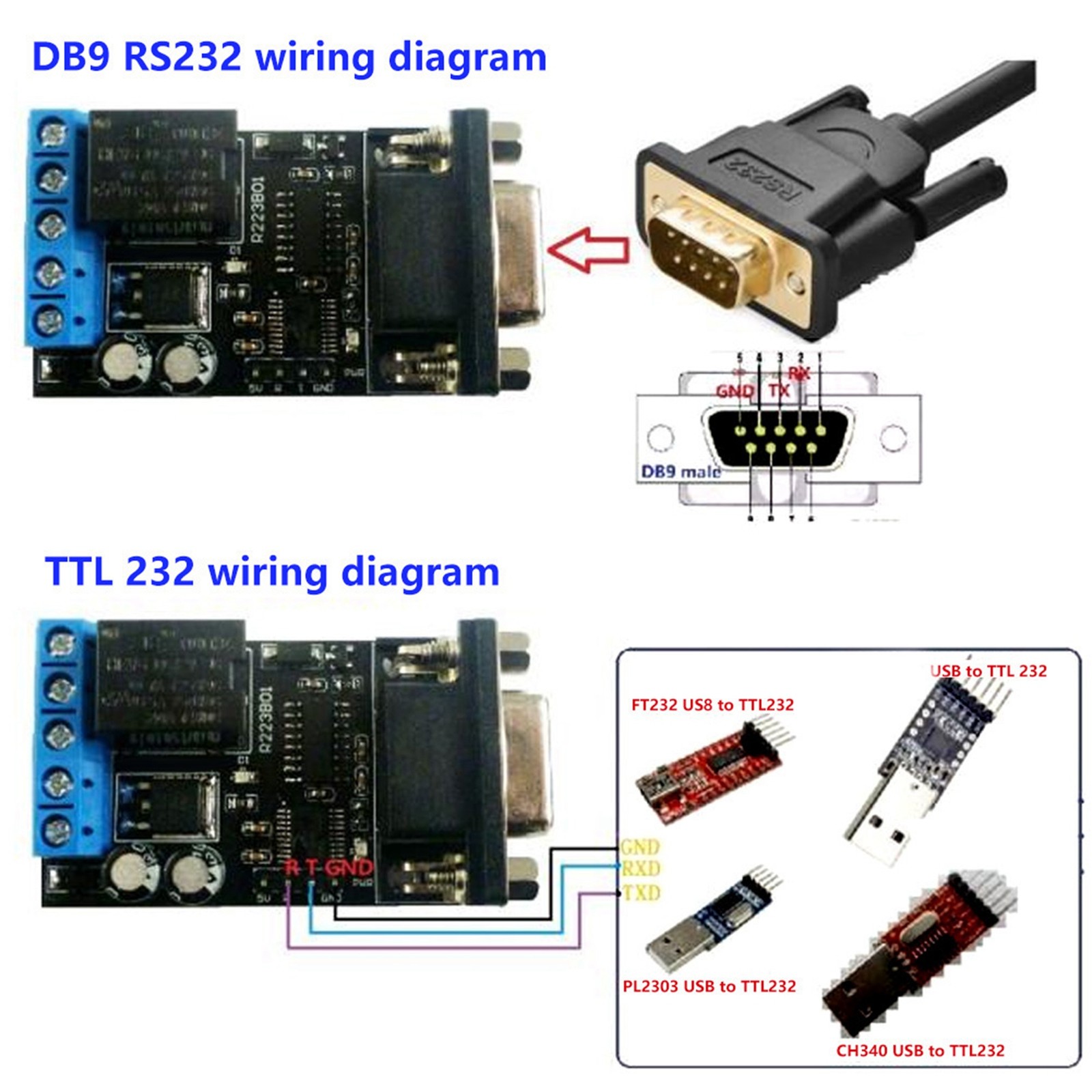 RS232 Delay Relay Module 1 Channel Serial Port UART Multifunctional DC12V