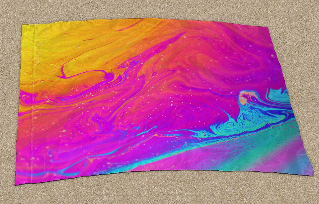 COLOR GUARD FLAGS - NEON WAVE- 36x54 Standard Curve