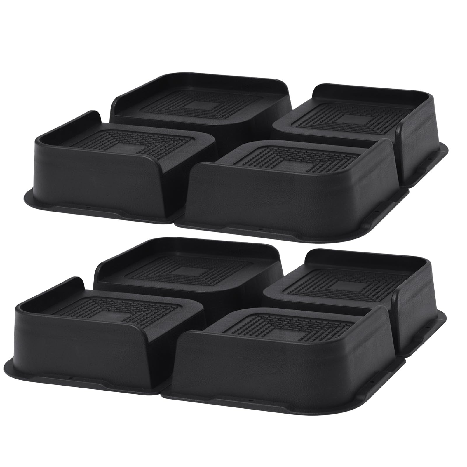 Black Oversized Heavy Duty Furniture Bed Lifts Risers Couch Chair 8 Pack