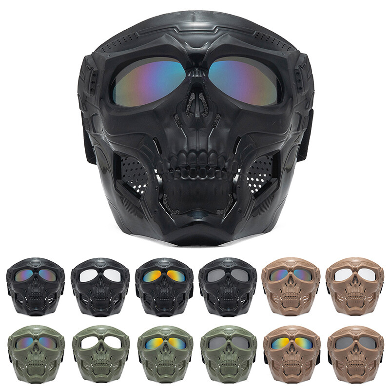 Skull Motorcycle Goggles Face Mask MX Motocross Racing Dirt Bike Glasses Eyewear