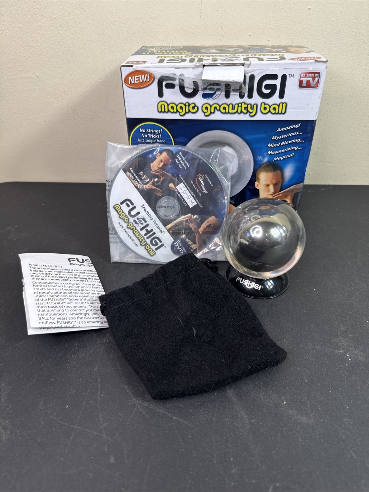 FUSHIGI Magic Gravity Ball in Box w/ Stand Carrying Bag Instructions & DVD