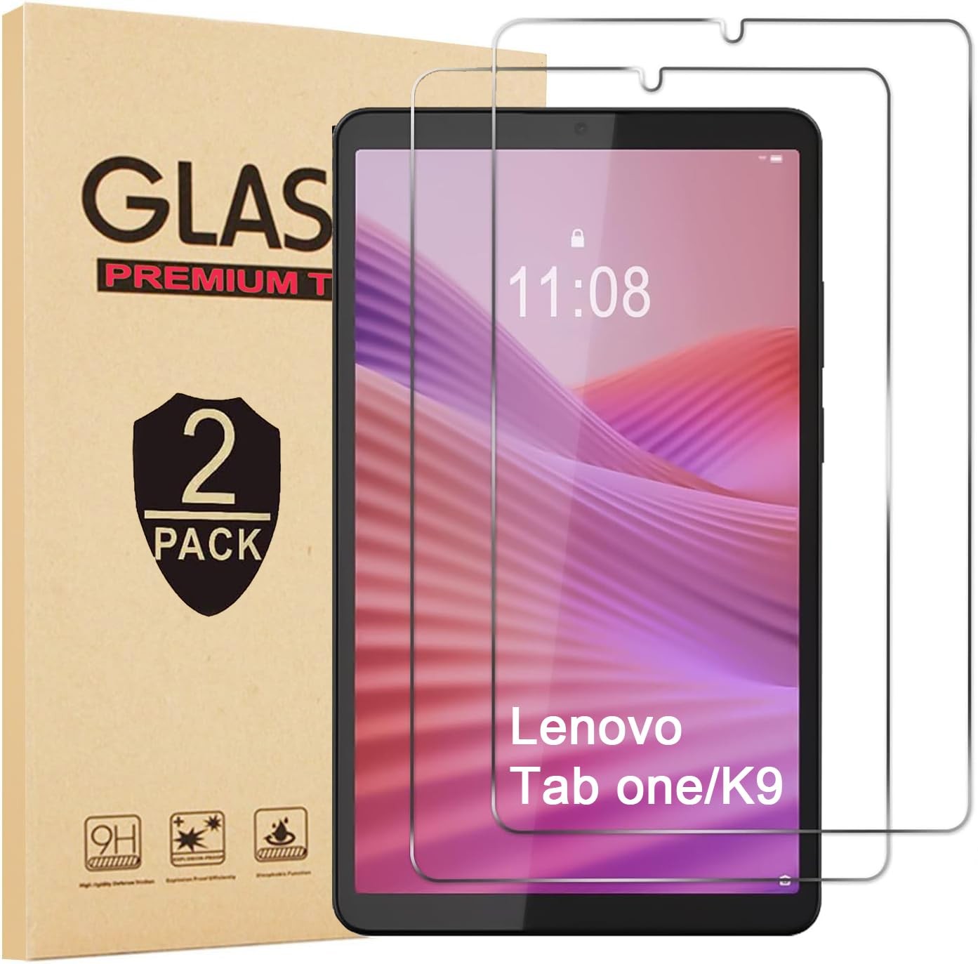 2 Pack Screen Protector Compatible For Lenovo Tab One/Tablet K9 8.7 Inch 2025...