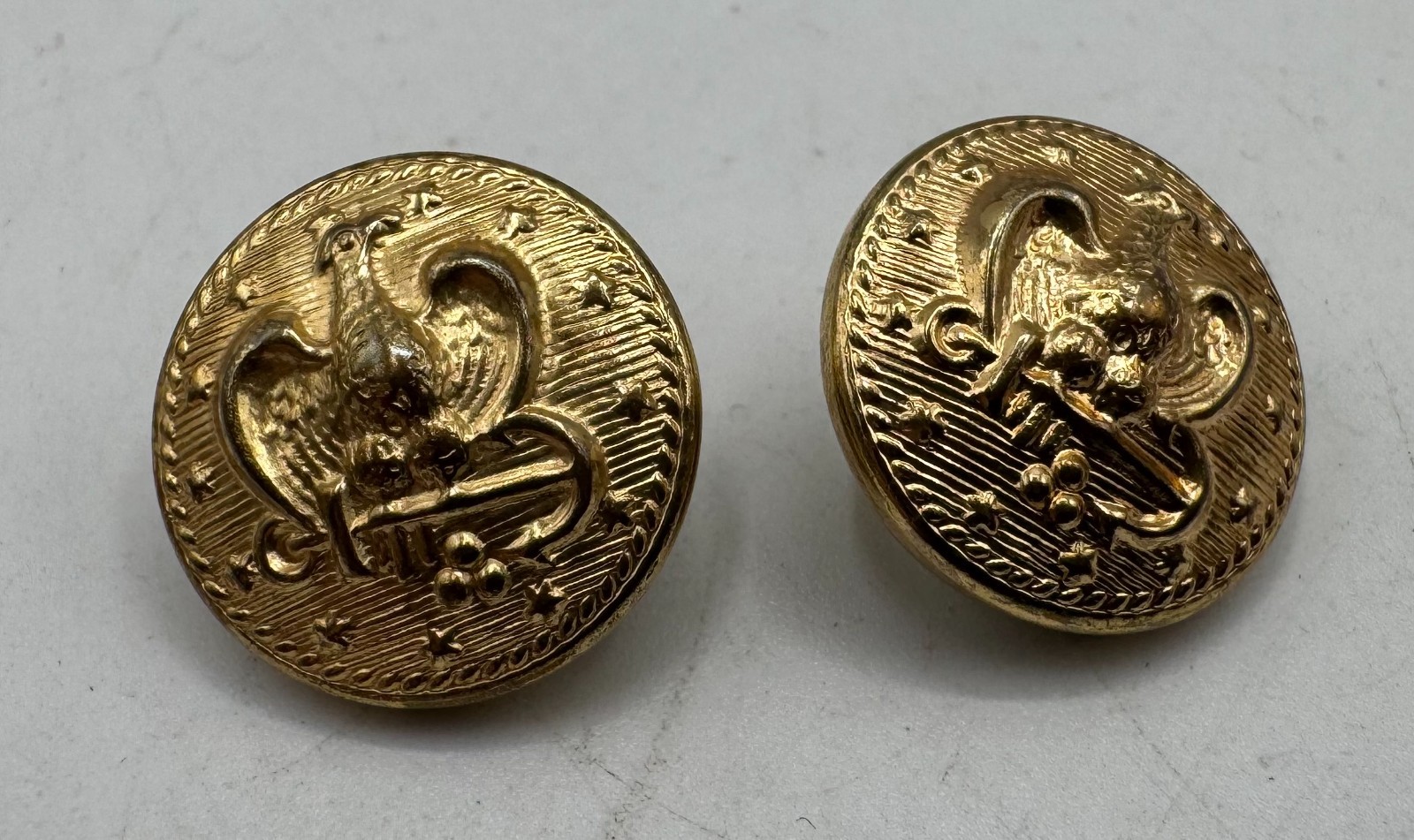 PAIR Vintage Navy Style Buttons Uniform USSR Red Army Military