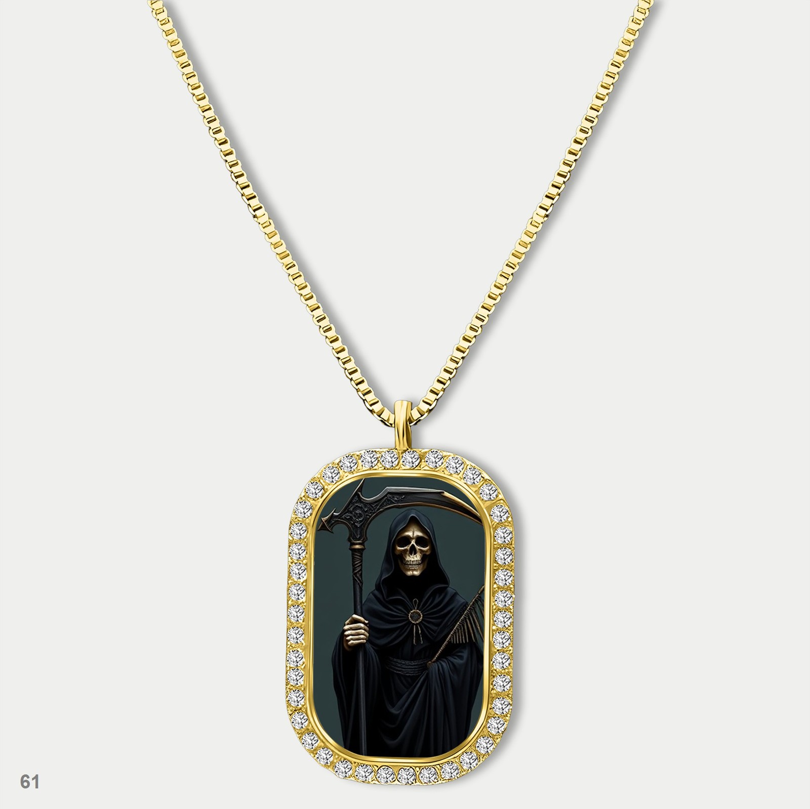 New Death Skull Grim Reaper Fashion Pendant Necklace Chain Image Dog Tag Chain G