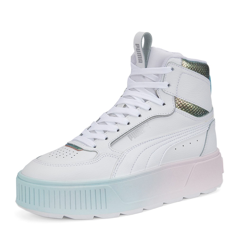 PUMA Karmen Rebelle Mid Exotics Gradient Metallic Snake Platform Womens White S