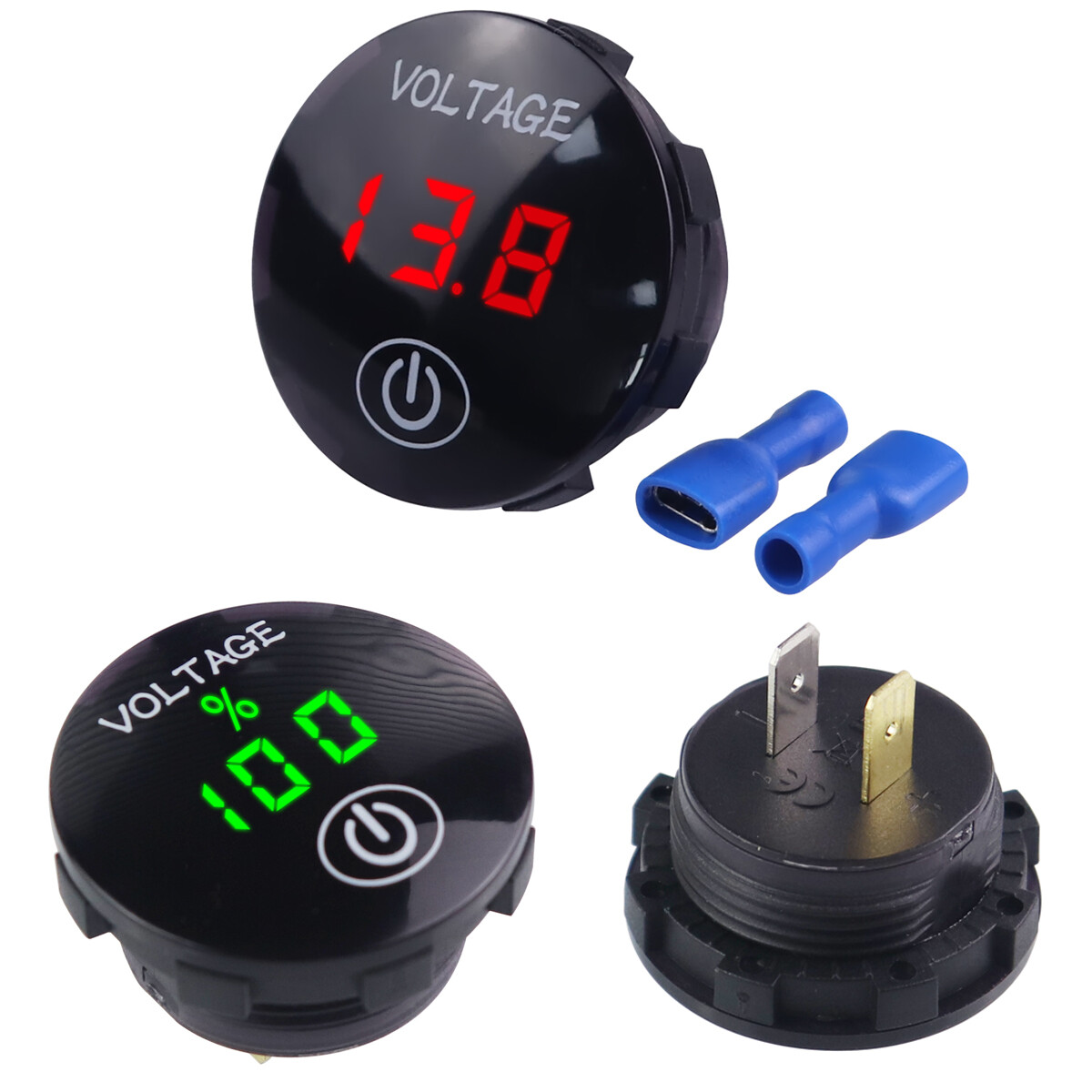 12-24V Digital LED DC Voltage Monitor Voltmeter Battery Capacity Percent Tester
